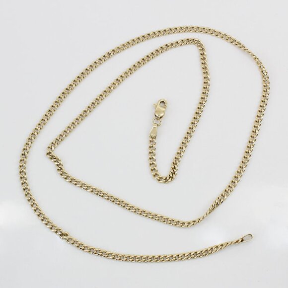 14k Yellow Gold Curb Link Chain Necklace by Yellow Gold Inc.